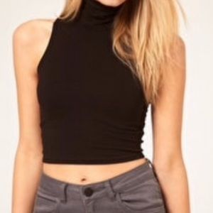 American Apparel Mock Neck Sleeveless Top XS